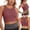 Red, variant on Women's Racerback Longline Tank Top High Neck Padded Built in Bra Sleeveless Yoga Workout Crop Top with Support