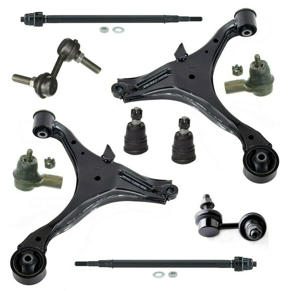 10 Pc Kit Control Arms Lower Ball Joints Inner & Outer Tie Rods Sway Bar Links Fits select: 2001-2005 HONDA CIVIC