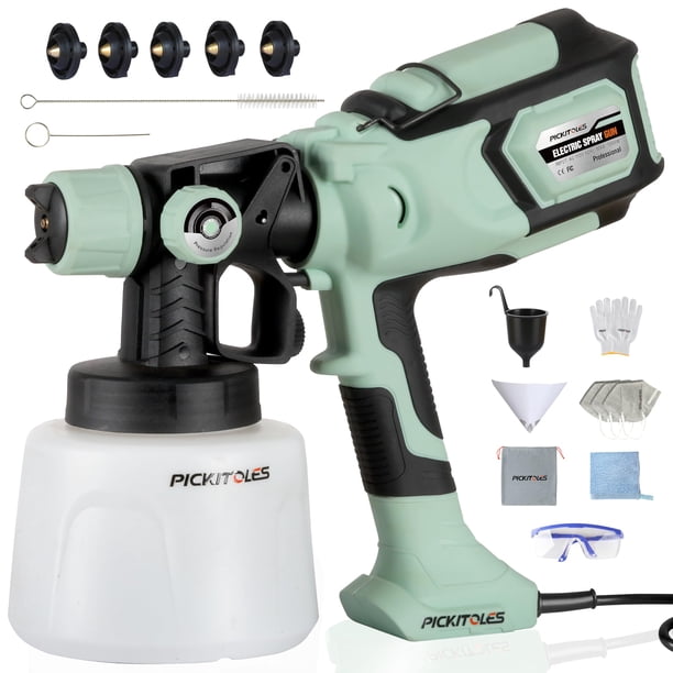 Pulverizador de pintura PICKITOLES 1000 W HVLP eléctrico con tanque de 1400 ml