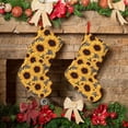 thumbnail image 6 of Goofa Artistic Zebra Print Sunflower for Christmas Stockings, 18inch Xmas Hanging Stocking Decorations for Christmas Party Family Decor, 6 of 7
