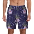 thumbnail image 3 of Uemuo Lavender Flowers Pattern Mens Swim Trunks Quick Dry Board Shorts with Mesh Lining, Stretch Beach Shorts Quick Dry No-Chafing Board Shorts-Small, 3 of 9