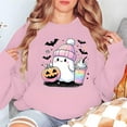 thumbnail image 5 of MYFLOCY Halloween Sweatshirts for Women Pink Ghost Pumpkin Pullover Shirts Crewneck Sweaters Clothes ( S ), 5 of 5