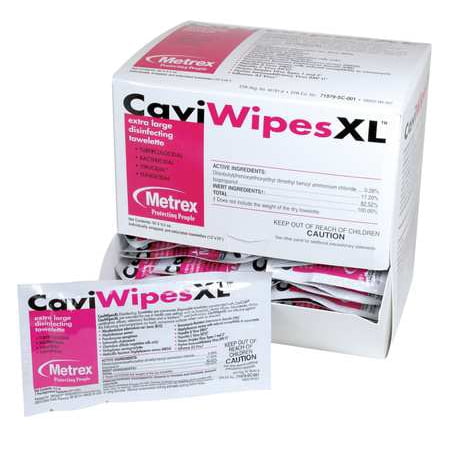 CAVIWIPES Disinfecting Wipes,Size 10 x 12 In. 13-1155