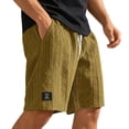 thumbnail image 2 of Mens Lounge Shorts Summer Elastic Waist Textured Relaxed Fit Straight Leg Knee Length Casual Shorts with Pockets, 2 of 6