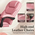 thumbnail image 6 of Homall Angle Height Adjustable Office Chair&nbsp;Reclining Computer Chair Ergonomic Executive Leather Chair Support 8 Hours Heavy Duty Design,Pink, 6 of 7