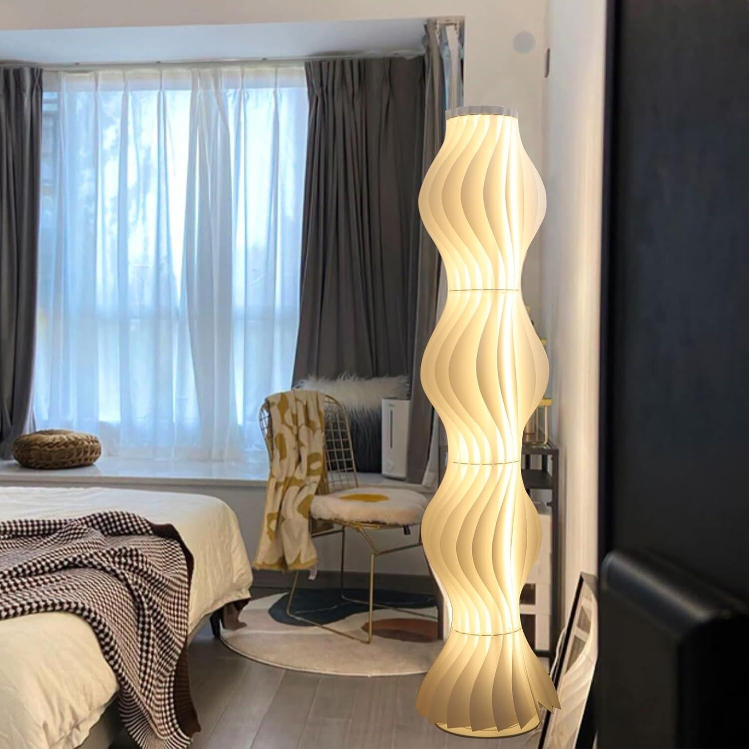 LUVODI 67" Tall LED Dimmable Column Floor Lamp Decorative Standing Lamps with Hula Skirt Design Shade