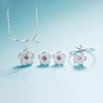 thumbnail image 2 of 925 Sterling Silver Jewelry Sets Romantic Cherry Blossoms Flower Necklace+Earrings+Ring+Bracelet For Women Gift, 2 of 4