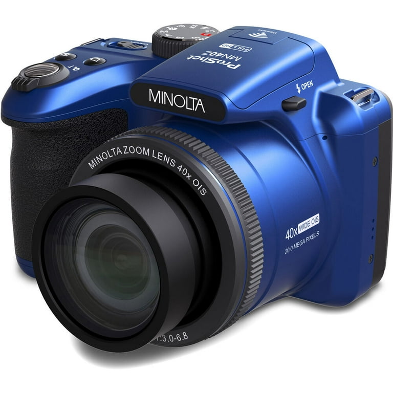 Minolta MN40Z 20MP Digital Camera, 40x Zoom, HD Blue, Wi-Fi