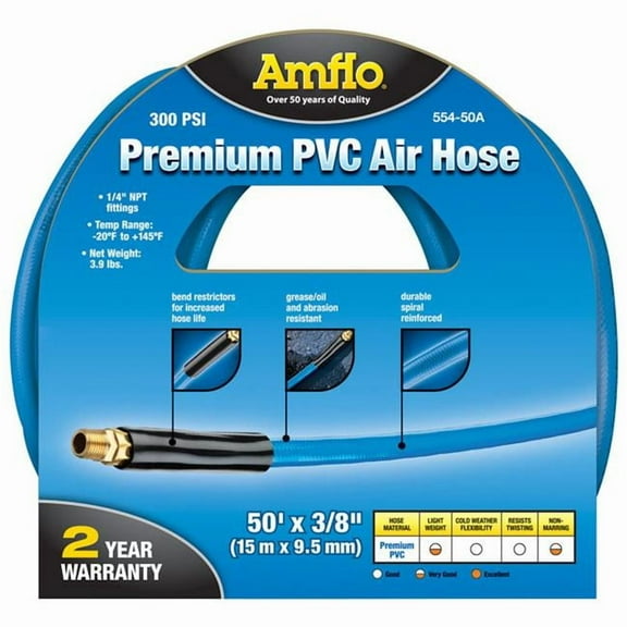 Plews 554-50A 0.375 in. x 100 ft. Air Hose, Blue