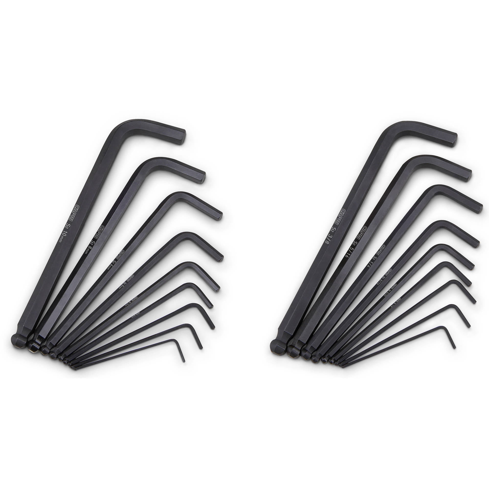 Capri Tools Hex Key Set, Long Arm Ballpoint End, Metric and SAE