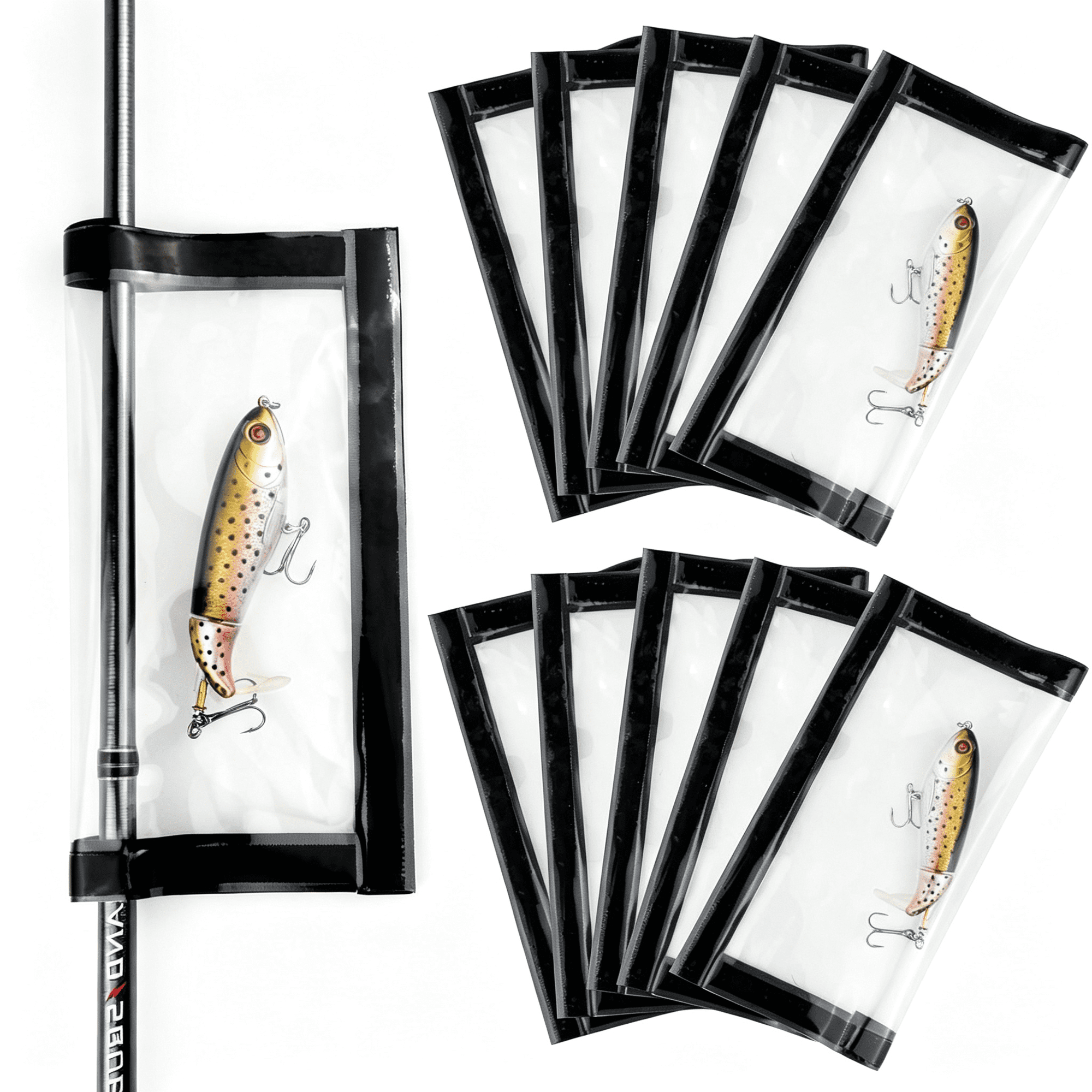 CURYMAY Fishing Lure Wraps 10 Pack - Clear Pvc Hook Covers & Lure Covers for Fishing Rods - Durable Protects Hooks & Gear for Freshwater & Saltwater Fishing Gear
