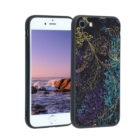 forest-floral-4 Phone Case, Degined for iPhone 8 Case Men Women, Flexible Silicone Shockproof Case for iPhone 8