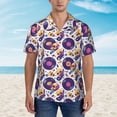 thumbnail image 2 of Sikiie record rock Skull star Print Men's Hawaiian Shirt, Summer Beach Button Pocket Short Sleeve T-Shirt,XX-Large, 2 of 7