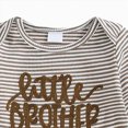 thumbnail image 4 of HCNTES Baby Boy Winter Clothes Newborn Baby Boy Clothes Little Brother Romper Jumpsuits One Piece Infant Coming Home Outfit 2Pcs Clothing Set, 4 of 6