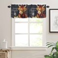 thumbnail image 7 of Snowflake Highland Cow Kitchen Curtains and Valances Set, Candle Pine Tree Merry Christmas Rod Pocket Window Valance 18 Inch Window Curtain Panels for Living Room Bedroom Laundry, 27.5x24in, 3 Pieces, 7 of 7