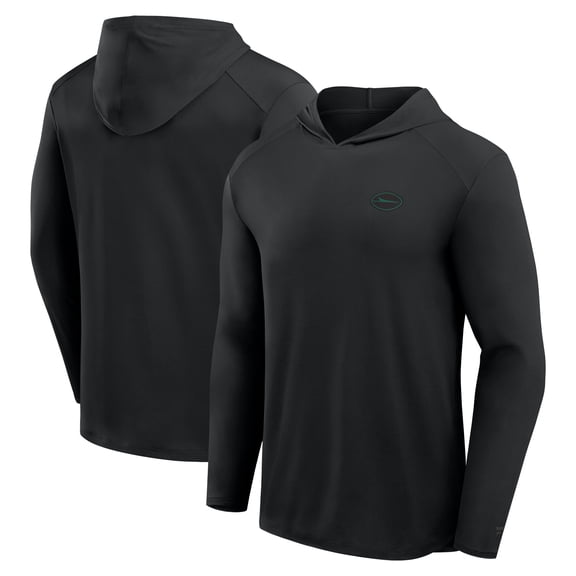 Men's Fanatics Black New York Jets Front Office Power Mono Long Sleeve Hoodie T-Shirt