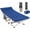 Gray Cot/Blue Pad, variant on BoldGear Folding Camping Cot Heavy Duty with Thick Mat & Carry Bag | 600D Oxford fabric, 330lb weight capacity, side storage pockets for camping office home rest