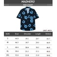thumbnail image 7 of MADHERO Men's Hawaiian Shirts Casual Funny Print Short Sleeve Button Down Beach Shirts Navy Blue Blue Floral Size S, 7 of 7