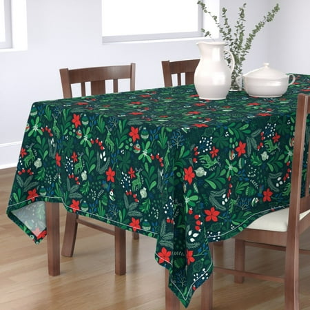 

Cotton Sateen Tablecloth 70 x 120 - Christmas Holidays Holiday World Print Custom Table Linens by Spoonflower