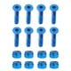 thumbnail image 3 of Juego de 8 Piezas de Repuesto de Cabeza Plana para Monopatín, Tornillos de Montaje para Longboard, Tuercas, 2,54 Cm / 1 '' Azul Soledad Tornillo de hardware para skateboard, 3 of 10