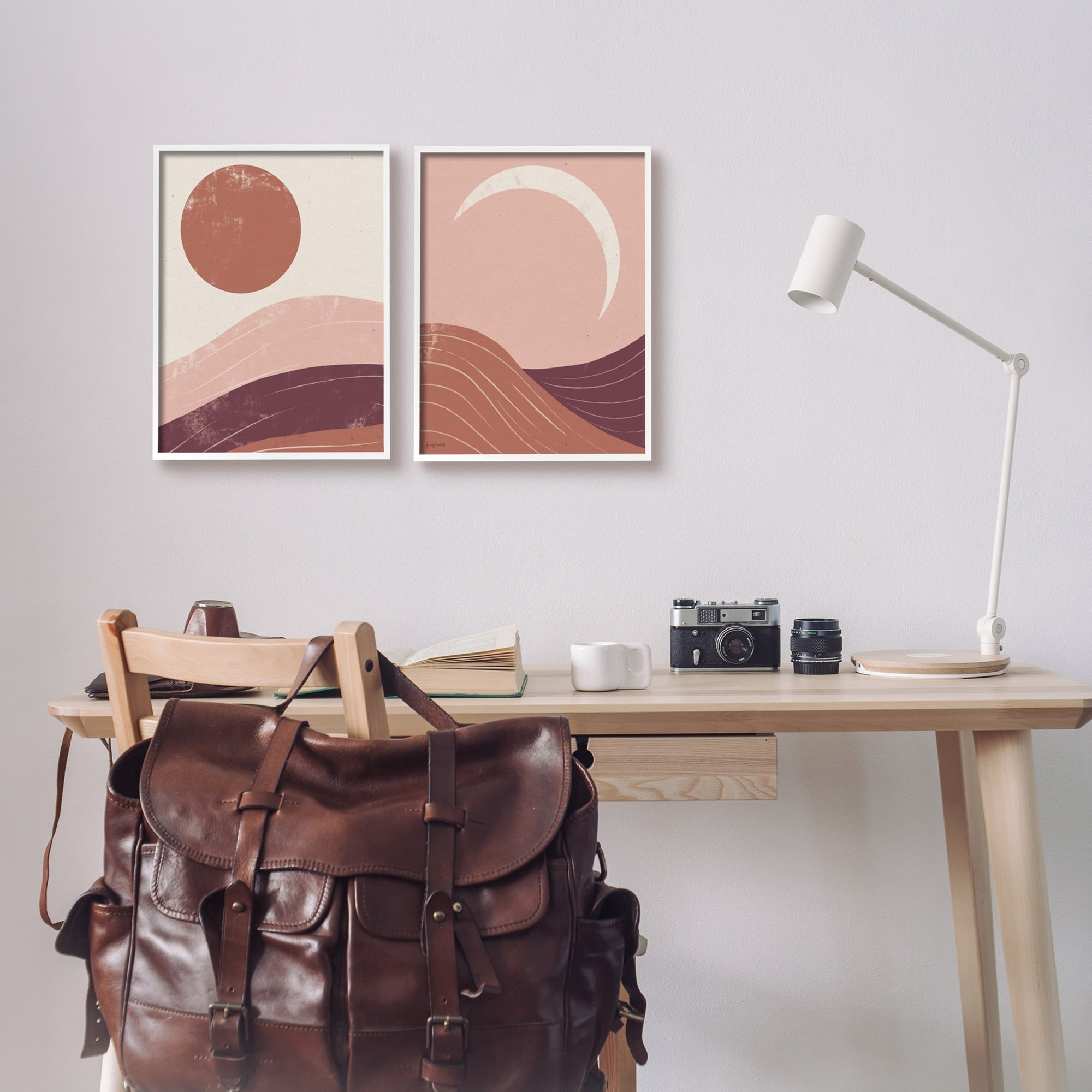 Stupell Industries Sun And Moon Sunrise Sunset Desert Collage, 11 x 14, Design by Becky Thorns