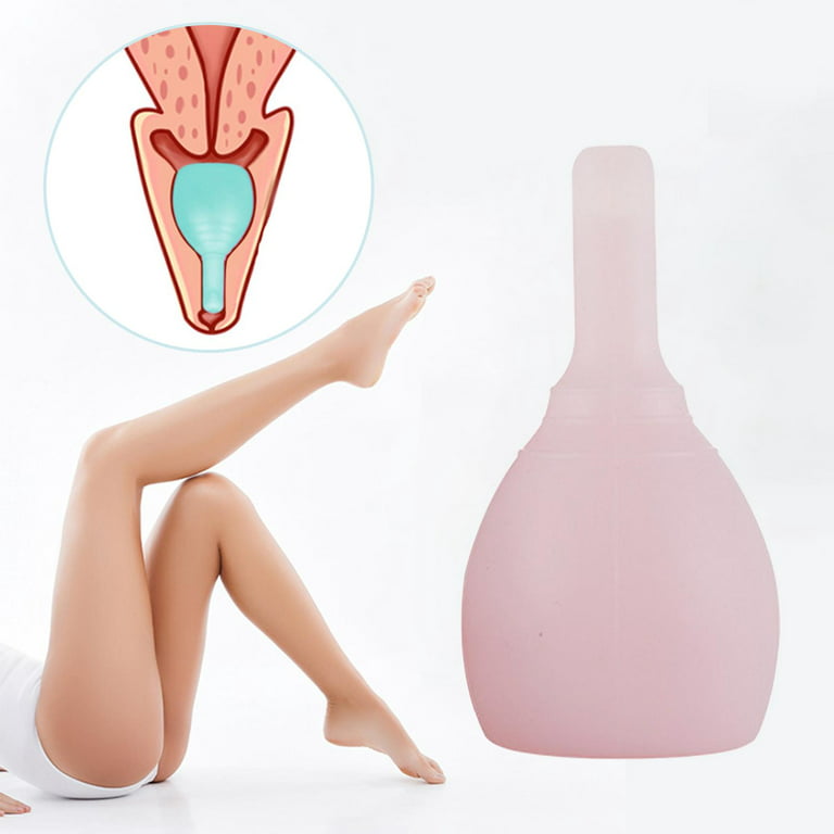 Women Silicone Menstrual Cups Sterilizing Breathable Flexible Period Cups  for Travel Storing Cup Press The Handle to Drain , S Pink, 2 Sizes Optional