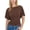 Coffee, variant on Women's Casual Short Sleeve Cinched Waist Top, Boat Neck Ruched Tee Shirt, Trendy Going Out Blouse for Summer Daily Wear White L