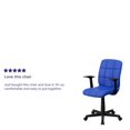 thumbnail image 2 of Mid-Back Blue Quilted Vinyl Swivel Task Chair with Arms, 2 of 9