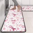 thumbnail image 2 of Kitchen Rugs Sets Of 2,Pink Breast Cancer and Pioneer Flower Anti Fatigue Kitchen Mat Rugs Non Slip Washable,Decorative Kitchen Floor Mats for Kitchen,Sink,Laundry,17"x47"+17"x47", 2 of 5