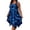 Blue, variant on NinXxx Women‘s Square Neck Sleeveless Camo Dress Loose Casual Tunic Sundress Blue XL