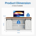thumbnail image 3 of EDX TV Stand for 65" TV, Modern Entertainment Center for Living Room, TV Console Table with Storage Cabnets and Sliding Barn Doors, White, 3 of 8
