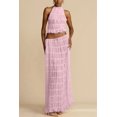 thumbnail image 2 of Two Piece Maxi Skirt Sets for Women Summer Backless Halter Beach Top Long Skirt Going Out Set 2 Piece Outfits Pink S, 2 of 5
