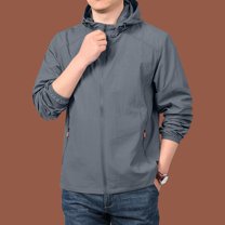 Nestiefly Men's Rain Jacket Waterproof Raincoat Lightweight Rain Shell Hood Travel Golf Hiking Cycling Zip Pockets Dark Gray M