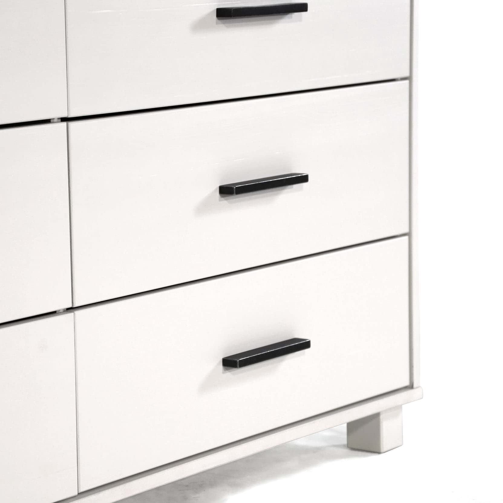 Grain Wood Furniture Loft 6-Drawer Dresser, Solid Wood with Brushed White Finish