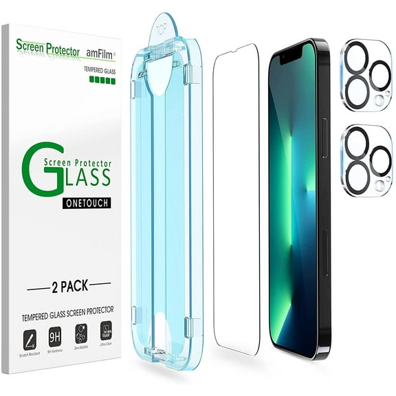 amFilm iPhone 13 Pro Max OneTouch Screen Protector (6.7", 2021) Free Camera Lens Protector