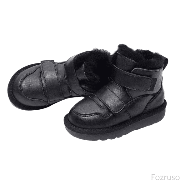 Fozruso Boys Winter Boots Insulated Warm Toddler Kids Hiking Outdoor Booties Non Sole Durable Cold Weather Footwear For Children Youth,Fuzzy Warm Ankle Boots Sizes 26 Little Kid(4-5 Years)