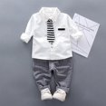 thumbnail image 4 of Baby Boy Clothes,Fashion Solid Print Long Sleeve Shirt Blouse,Plaid Trousers Casual Outfits Clothes, 4 of 7