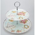 thumbnail image 3 of Soporte elegante para tartas de porcelana con flores, soporte para cupcakes, bandeja para servir pastelería, soporte de torre para cupcakes escalonados, soporte de postre, 3 of 7