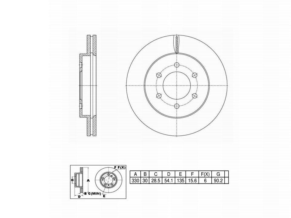 UltraHC Coated High Carbon Brake Rotor, Front UR001316, Ford F-150 2008-2004