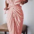thumbnail image 3 of Women‘s Casual Fashion Dress Party Evening Long Dress Elegant Solid-Colour Maxi Dress, 3 of 5