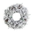 thumbnail image 3 of Nearly Natural PVC Flocked White Prelit LED Battery Operated Wreath, 20" (White), 3 of 7
