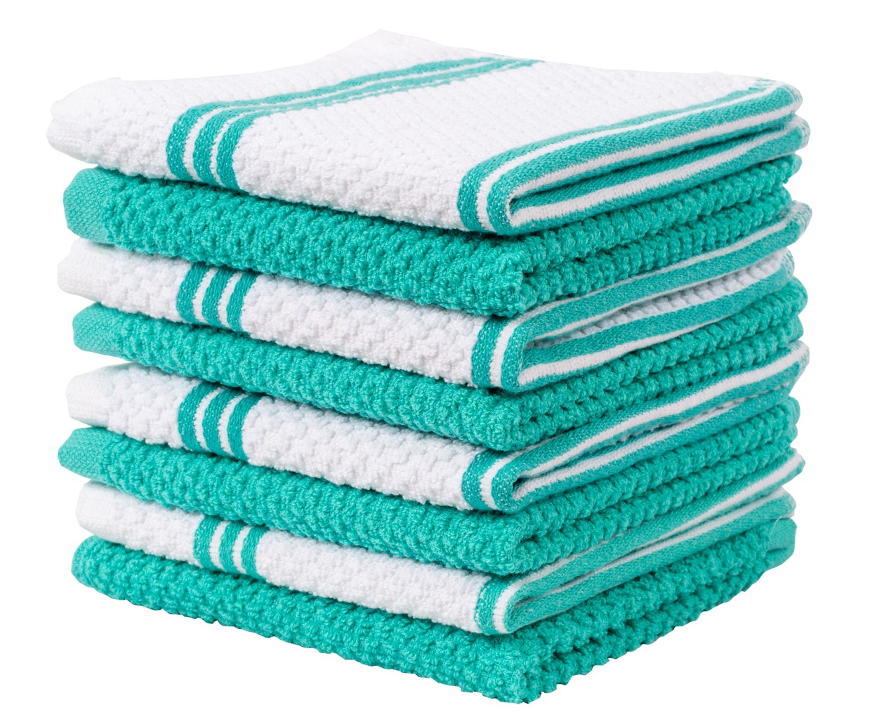 Living Fashions 8 Pack Cotton Terry Kitchen Dishcloth - 12" x 12"