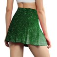 thumbnail image 3 of Women's Athletic Stretchy Pleated Tennis Skirts with Inner Shorts for Running Yoga Golf, Camouflage Print for Casual Sport Wear, Lightweight and Quick-Dry,Green,Size M, 3 of 4