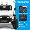 thumbnail image 4 of JOYLDIAS 12V Kids Ride on Truck Car Toy w/ MP3, LED Light, RC, Cover (White), 4 of 8
