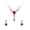 Red, variant on Gorgeous Red CZ Crystal Floral Necklace Earrings Set