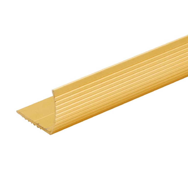 M-D 1-1/8 in. H X 36 in. L Prefinished Satin Brass Aluminum Stair Edge M-D 1-1/8 in. H X 36 in. L Prefinished Satin Brass Aluminum Stair Edge