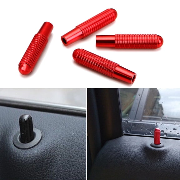 Xotic Tech 4pcs Aluminum Bolt-On Replace Door Lock Knob for Mercedes C E GLC GLE Class W205 W213 X205 W166 Red