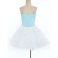thumbnail image 4 of Haitryli Kids Girls Sparkly Strap Ballet Skirted Leotard Dance Tutu Dress Ballerina Performance Outfit and Headwear Light Blue 5-6, 4 of 6