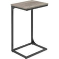 thumbnail image 5 of C-Shaped End Table, Set of 2, Side Table for Sofa, Couch Table with Metal Frame, Small TV Tray Table for Living Room, Bedroom, Greige + Black, 5 of 5