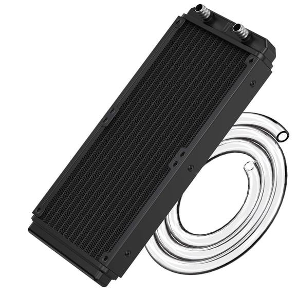 Water Cooling Radiator, 12 Pipe Aluminum Heat Exchanger Radiator with Tube for PC CPU Computer Water Cool System DC12V 240mm